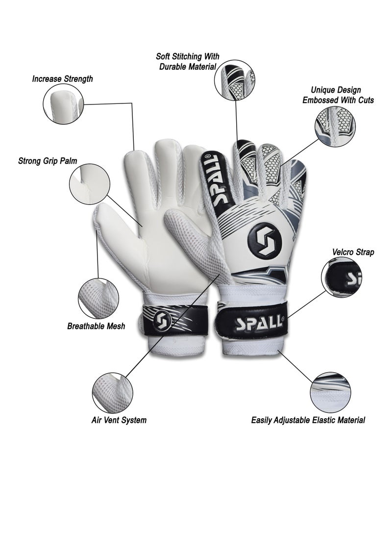 سبال قفازات حارس مرمى كرة القدم، قفازات احترافية غير قابلة للانزلاق لحارس المرمى، مع قبضة قوية وحماية، مسامية ومقاومة للاهتراء وقفازات حارس المرمى الواقية للشباب والكبار - Image 3