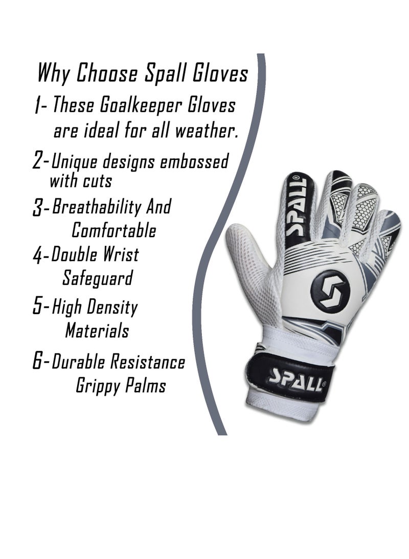 سبال قفازات حارس مرمى كرة القدم، قفازات احترافية غير قابلة للانزلاق لحارس المرمى، مع قبضة قوية وحماية، مسامية ومقاومة للاهتراء وقفازات حارس المرمى الواقية للشباب والكبار - Image 5