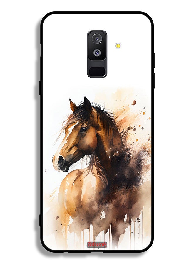 Tolwak Samsung Galaxy A6 Plus (2018) Protective Case Cover Horse Abstract Art - Image 1