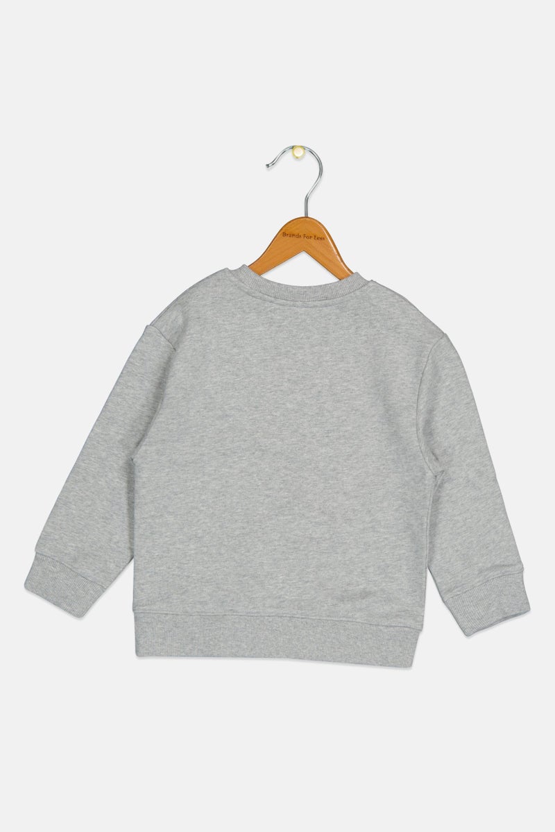 Reebok Toddlers Girl Brand Logo Long Sleeve Outdoor Sweatshirt, Grey - Image 3