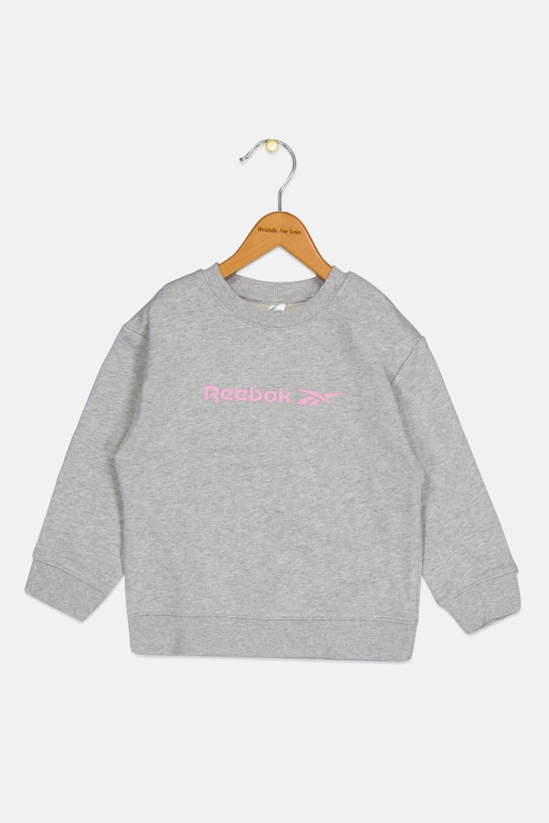 Reebok Toddlers Girl Brand Logo Long Sleeve Outdoor Sweatshirt, Grey - Image 2