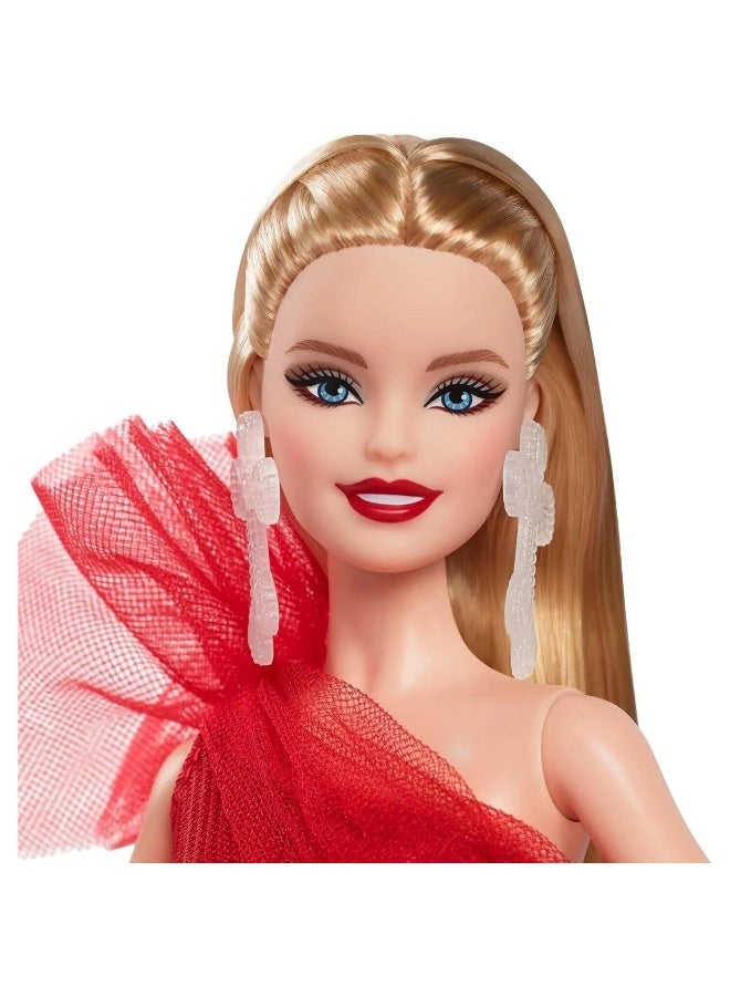 Barbie Signature 2024 Collector Holiday Doll with Blonde Hair and Plaid Gown - Image 1