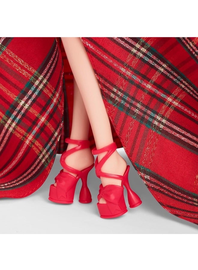 Barbie Signature 2024 Collector Holiday Doll with Blonde Hair and Plaid Gown - Image 2