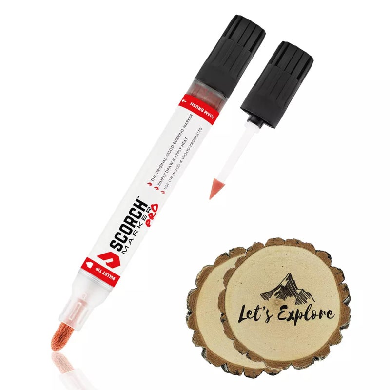 Scorch Marker  Wood Burning Marker 2 in 1 Pyrography Kit for Adults Woodburning Tool for Crafts Stencils  Letters DIY Pen Kit with Brush  Bullet Tips Engraving Pen for Wood Burning Projects