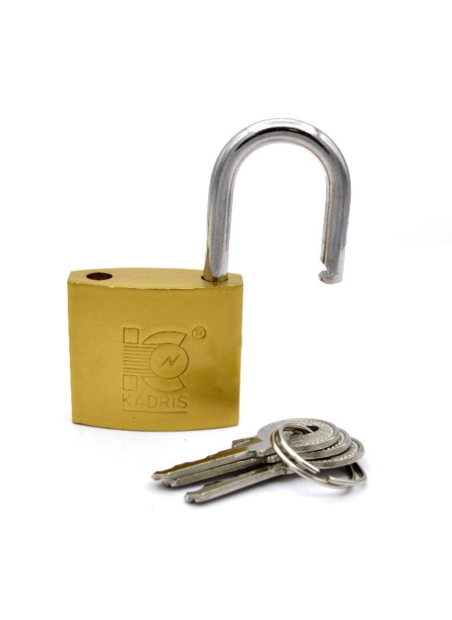 KADRIS - Heavy-Duty Security Padlock HA-1427, Weather-Resistant in Solid Brass Lock 30MM - Padlock  shackle with Keys for Sheds, Storage Unit, School, Gym Locker, Fence, Toolbox, Hasp Storage - Image 1