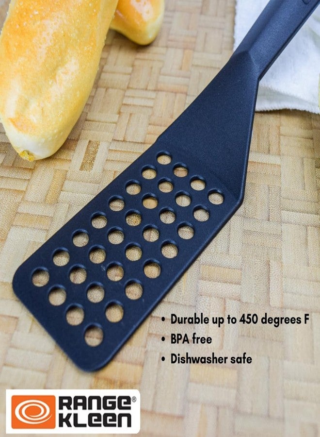 Range Kleen Black Nonstick Slotted Spatula/Turner for Crepes, Brownies, Lasagna - Image 2