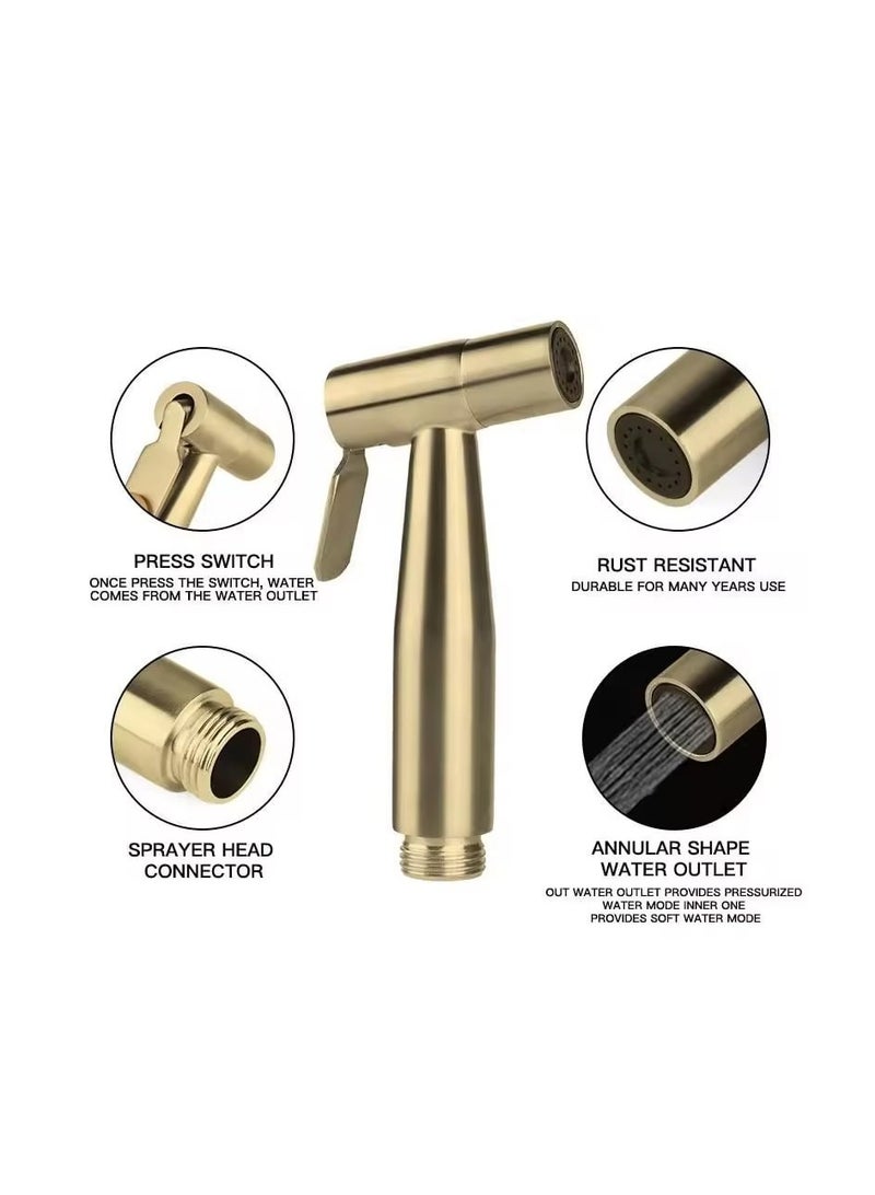 Brushed gold toilet bidet bathroom bidet sprayer toilet Sprayer Set - Image 2