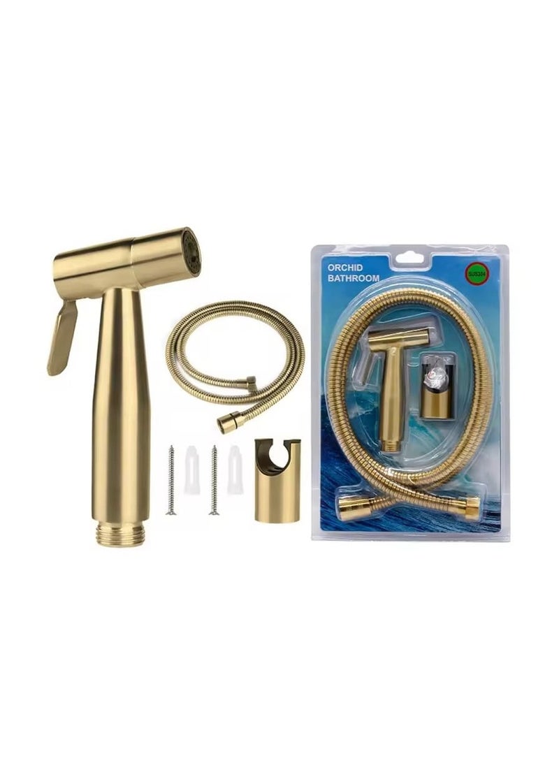 Brushed gold toilet bidet bathroom bidet sprayer toilet Sprayer Set - Image 1