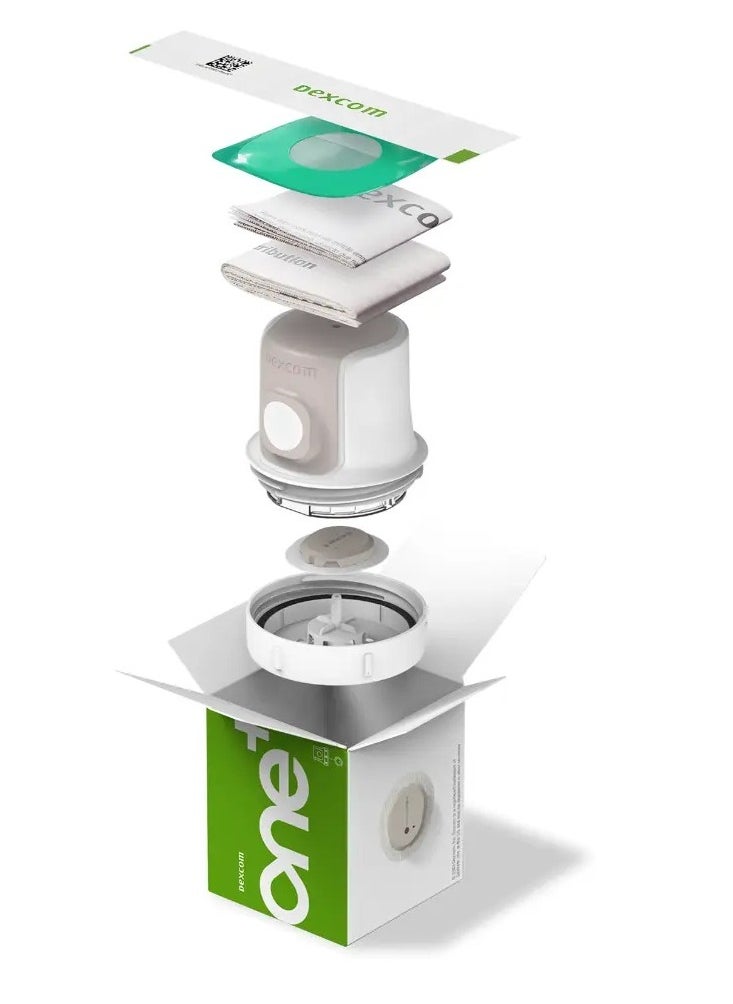 Dexcom One+ - Blood Glucose Sensor Offers Continuous Glucose Monitoring with Precision and Discretion Scan-free, Calibration-Free Measurement, Waterproof