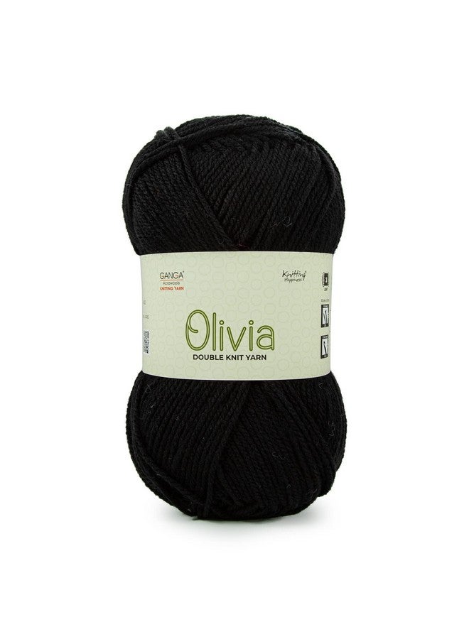 GANGA GANGA Acrylic Olivia Hand Knitting And Crochet Yarn (Black) (100Gms) - Image 2