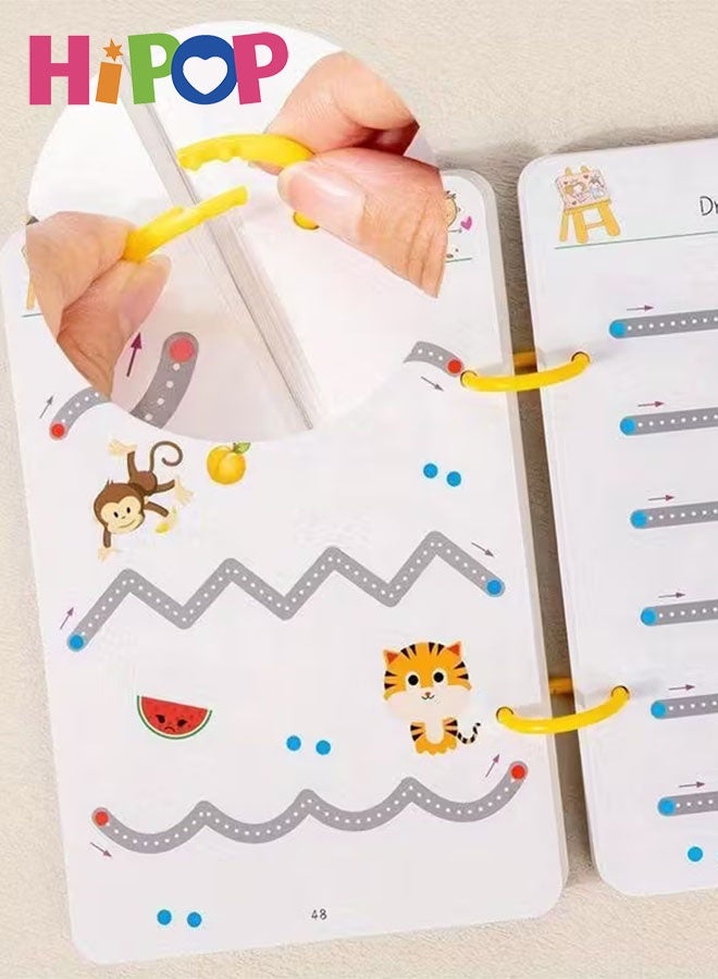HIPOP 96 Page Pen Control Activity Book, Reusable Magic Practice Copybook with 10 Pen and 1 Eraser for Fun Learning Preschool Activities for Kids Ages 3-8, Early Education Tracing Workbook - Image 5