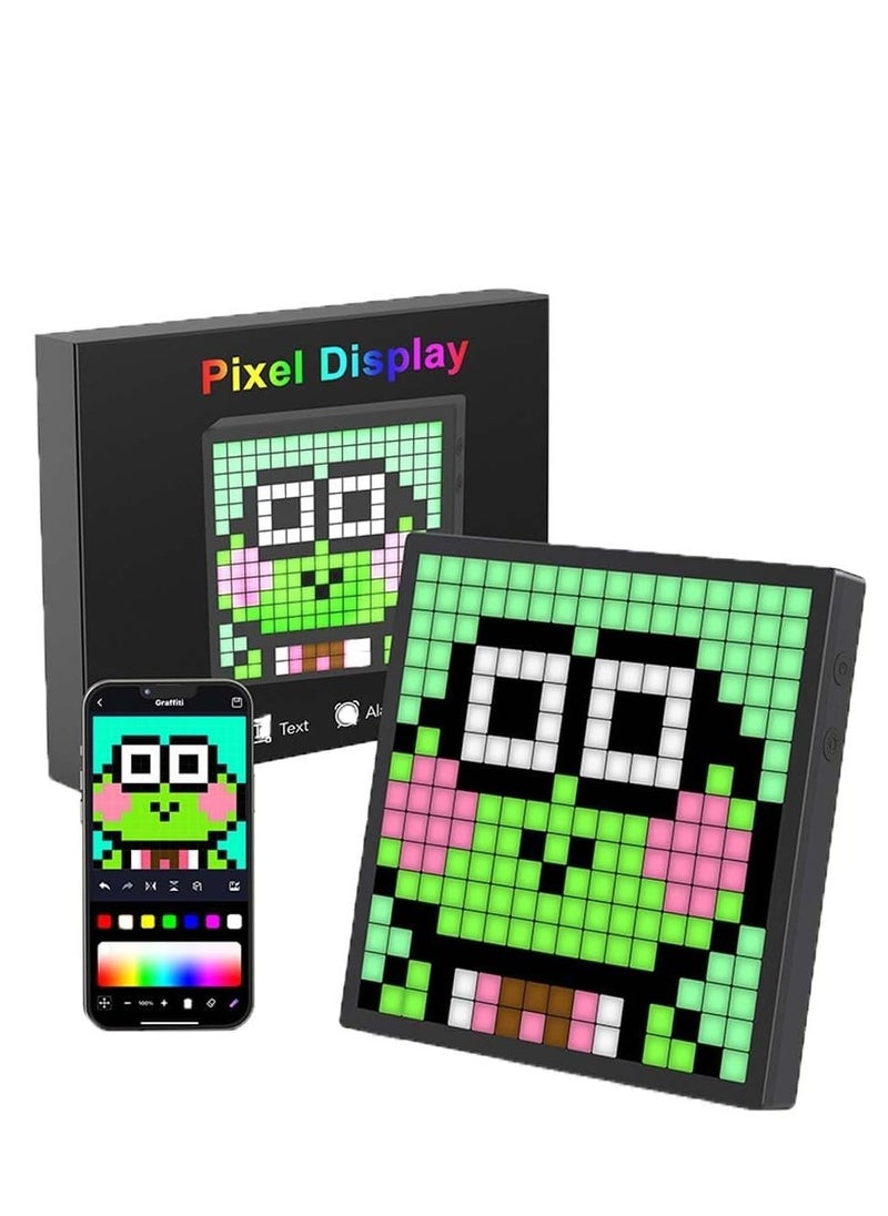 MOXOM LED Pixel Display, 16x16 Programmable Art Panel, App Control, Digital Clock, Room Decor, Pixel Art display, Pixel Gaming Accessories, Create Graffiti, Animations  - Image 1