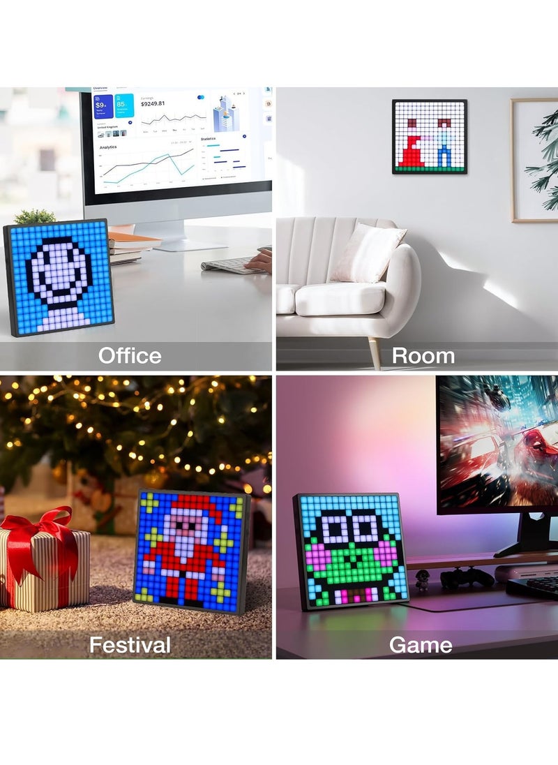 MOXOM LED Pixel Display, 16x16 Programmable Art Panel, App Control, Digital Clock, Room Decor, Pixel Art display, Pixel Gaming Accessories, Create Graffiti, Animations  - Image 3