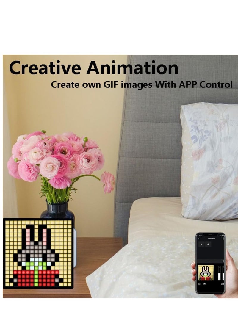 MOXOM LED Pixel Display, 16x16 Programmable Art Panel, App Control, Digital Clock, Room Decor, Pixel Art display, Pixel Gaming Accessories, Create Graffiti, Animations  - Image 5