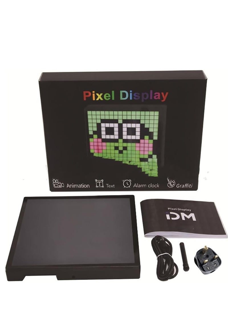 LED Pixel Display, 16x16 Programmable Art Panel, App Control, Digital Clock, Room Decor, Pixel Art display, Pixel Gaming Accessories, Create Graffiti, Animations