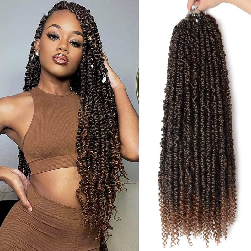 NAYOO Passion Twist Hair - 8 Packs 24 Inch Passion Twist Crochet Hair For Black Women, Crochet Pretwisted Curly Hair Passion Twists Synthetic Braiding Hair Extensions(24 Inch 8 Packs, T30) - Image 1