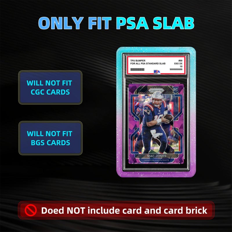 NAKIS Slab Guard for PSA Graded Cards, 12-Pack TPU Slab Protector Graded Guard Bumper Guard for PSA Graded Card Only, Gradient Color Glitter Limited Edition, 12 Color Combination 1 - Image 5