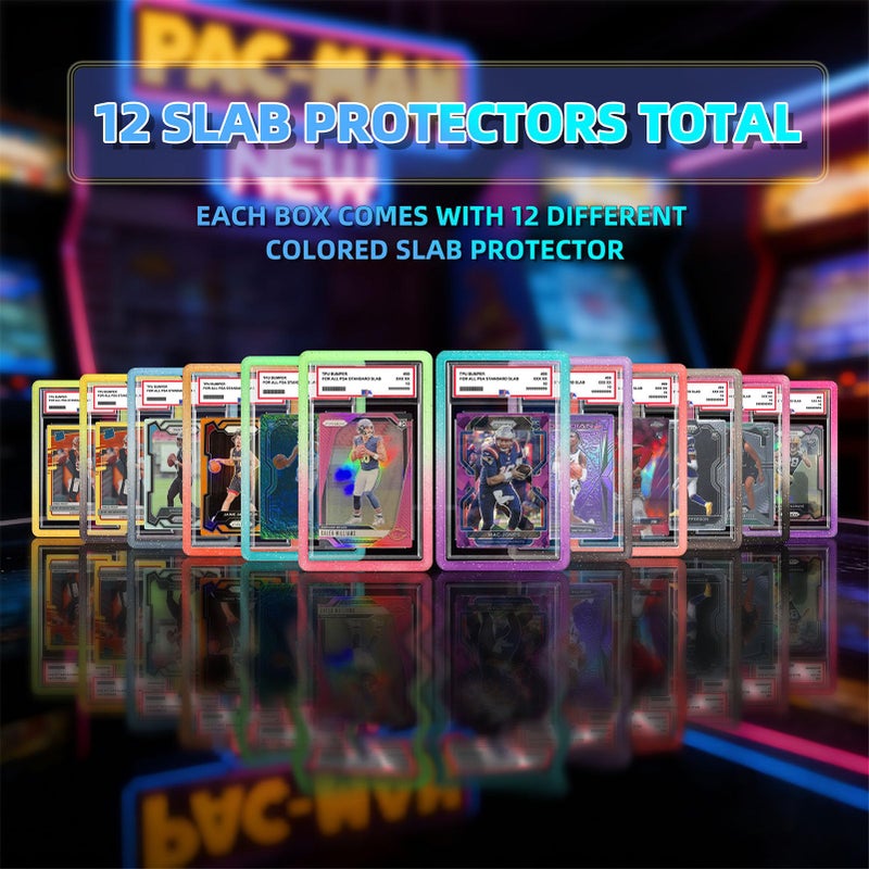 NAKIS Slab Guard for PSA Graded Cards, 12-Pack TPU Slab Protector Graded Guard Bumper Guard for PSA Graded Card Only, Gradient Color Glitter Limited Edition, 12 Color Combination 1 - Image 3
