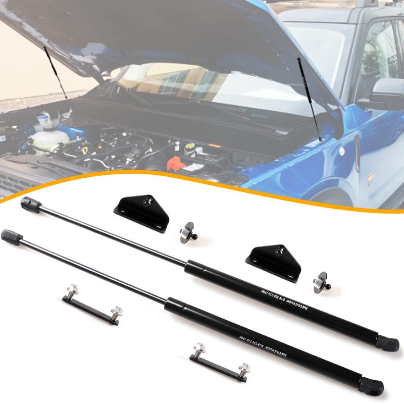 RERPRO Hood Struts Lift Support Kit for Ford Bronco Sport 2021 2022 2023 2024 2025 Accessories Front Quick Hood Lift Supports Shocks Gas Springs Prop Rod Replacements, 2 Pack Black - Image 1