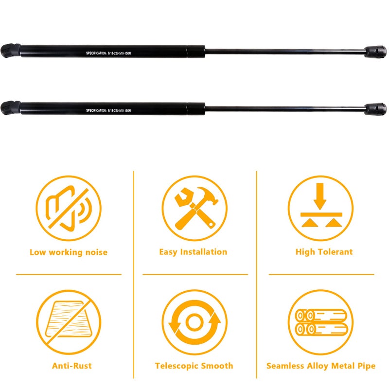 RERPRO Hood Struts Lift Support Kit for Ford Bronco Sport 2021 2022 2023 2024 2025 Accessories Front Quick Hood Lift Supports Shocks Gas Springs Prop Rod Replacements, 2 Pack Black - Image 4