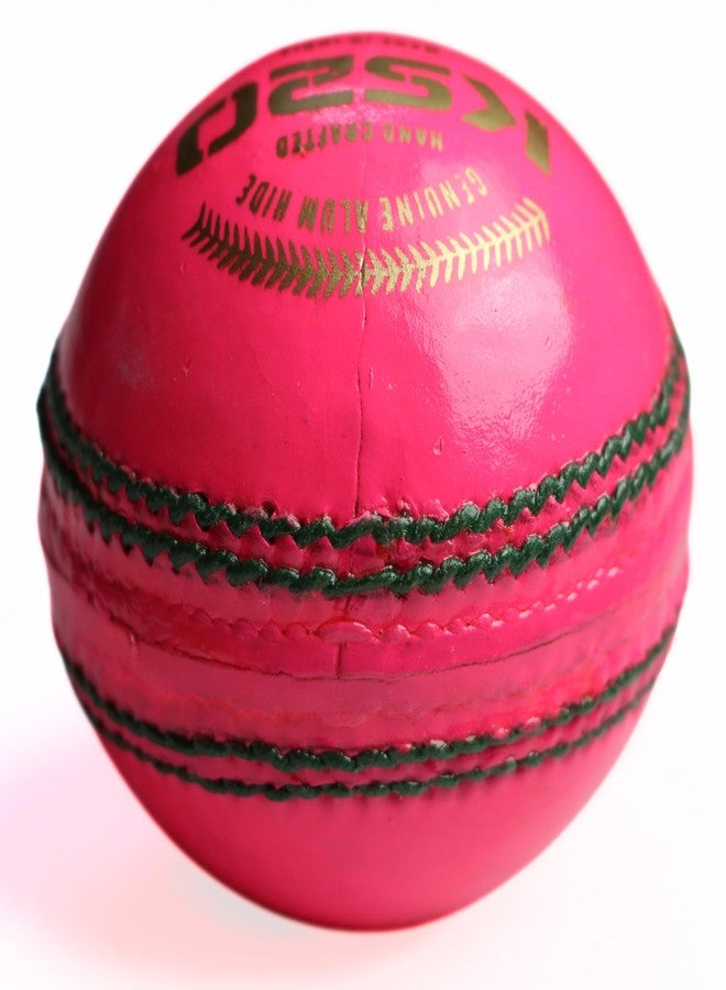 KHELSPACE KS-20 Pink Leather Cricket Ball - Hand-Stitched for Match Play and Training, Premium Durability - Image 3