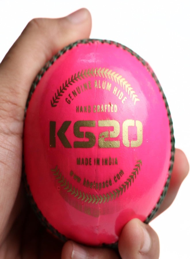 KHELSPACE KS-20 Pink Leather Cricket Ball - Hand-Stitched for Match Play and Training, Premium Durability - Image 5