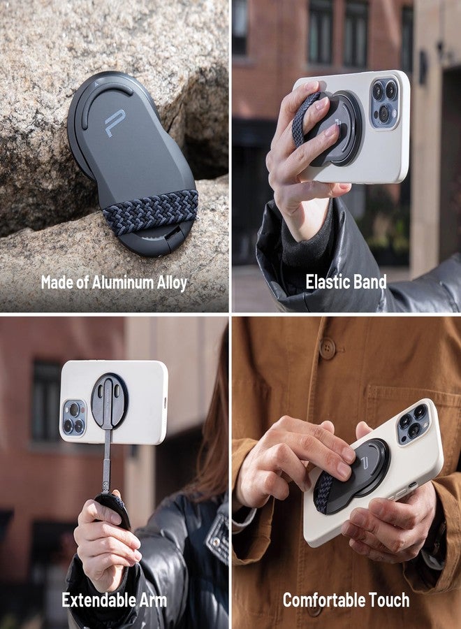 PGYTECH MagFlex Phone Stand, N52 Aluminum Alloy Magsafe Phone Photography Grip Fit for iPhone 17/16/15/14/13 Series with Magnetic Ring for Android - Image 4