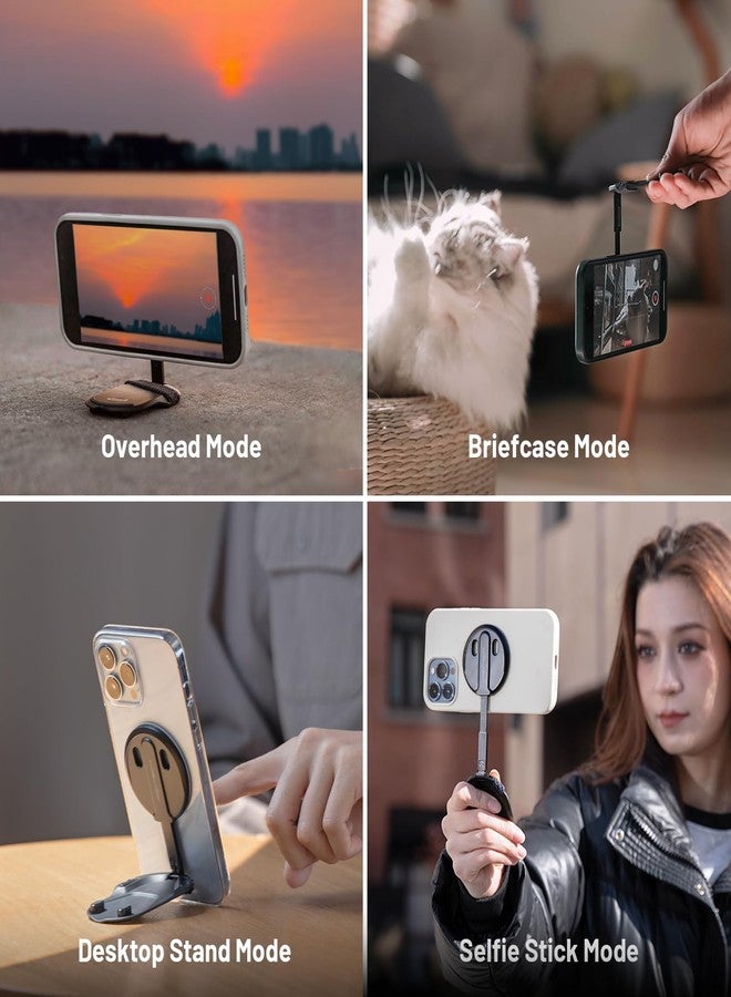 PGYTECH MagFlex Phone Stand, N52 Aluminum Alloy Magsafe Phone Photography Grip Fit for iPhone 17/16/15/14/13 Series with Magnetic Ring for Android - Image 2