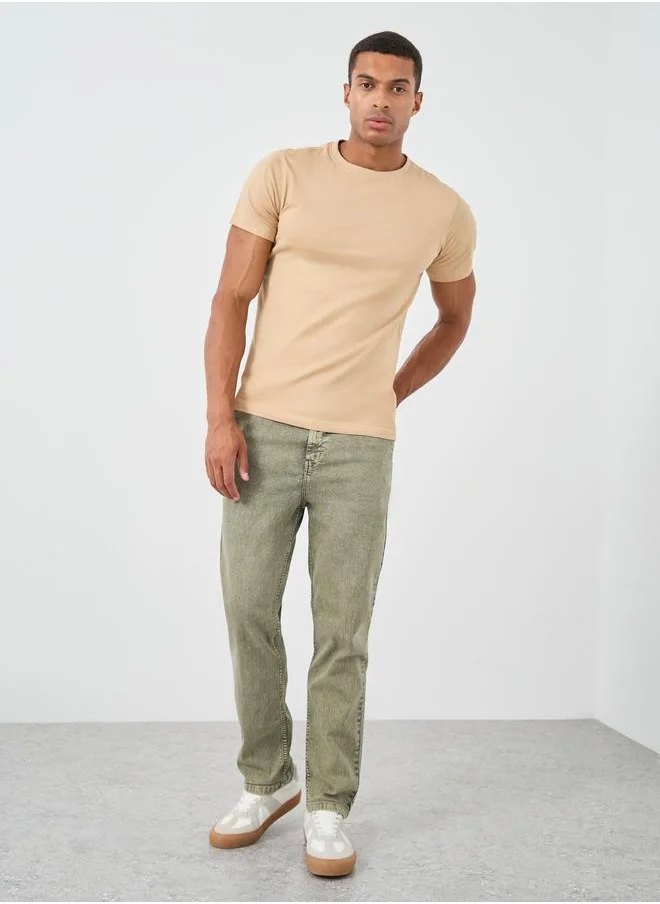 ستايلي Styli Mid Rise Jogger Fit Jeans with Drawstring