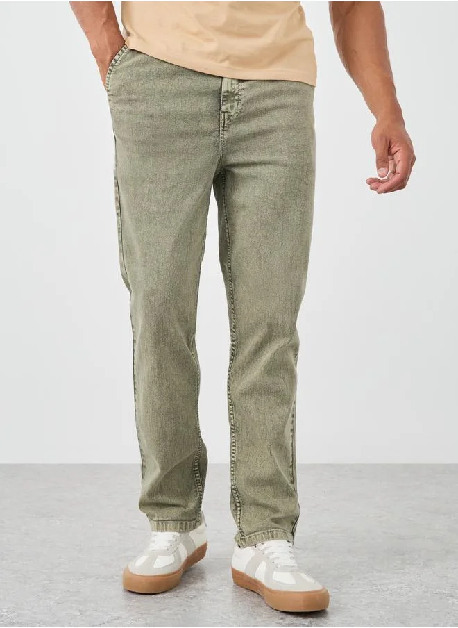 ستايلي Styli Mid Rise Jogger Fit Jeans with Drawstring