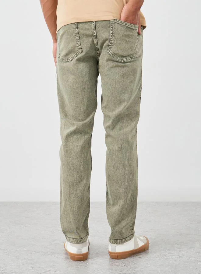 Styli Styli Mid Rise Jogger Fit Jeans with Drawstring