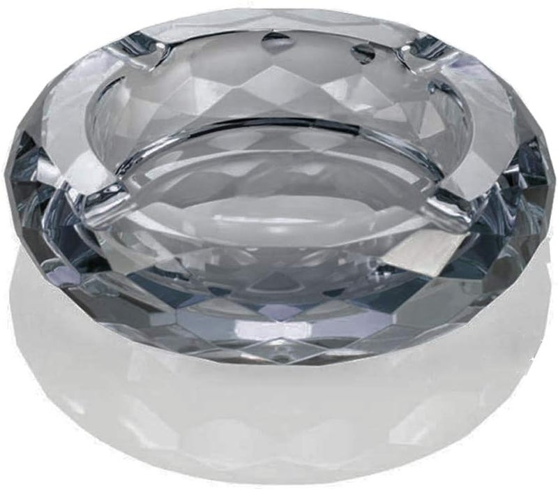 HOSTEESSCHOICE مبخرة زجاجية كريستالية، حامل سجائر السيجار، ديكور مكتبي منزلي، كريستال أسود - Image 1