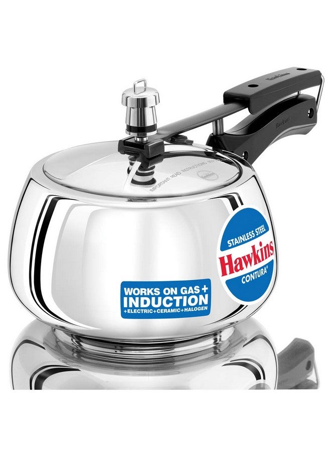 Hawkins 3 Litre Contura Pressure Cooker, Stainless Steel Inner Lid Cooker, Handi Cooker, Induction Cooker, Silver (Ssc30) - Image 1