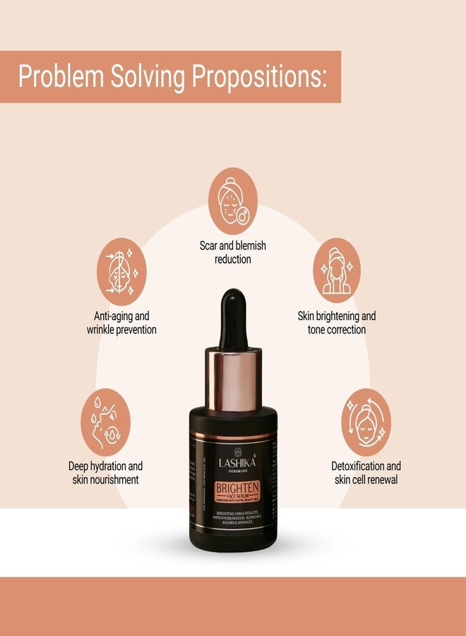 Lashika Brighten Face Serum with Kumkumadi Oil, Almond Oil & Argan Oil | Dark Spot Reduction | Anti-Aging | All Skin Types | Natural Skincare | 15ml - Image 2