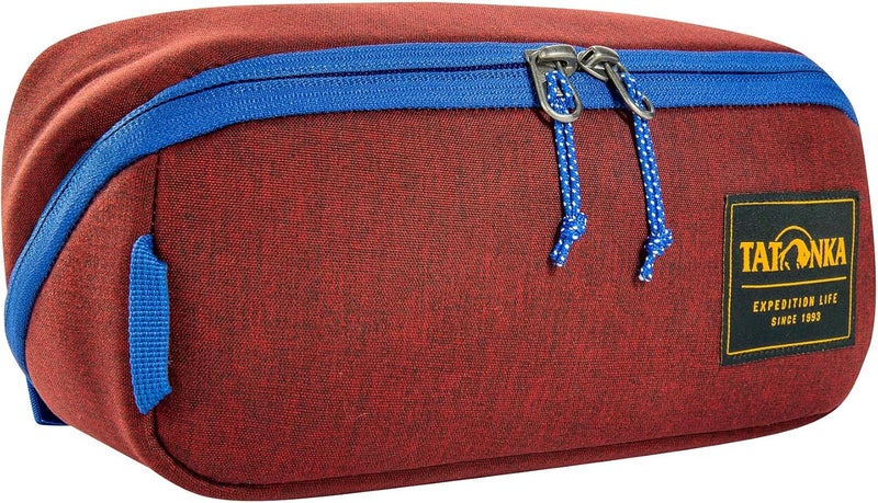Tatonka Kulturbeutel Square Zip Pouch M (2L) - Aufklappbare Waschtasche mit 2 Reißverschluss-Netztaschen PFC/PFAS-frei - 10 x 25 x 9 cm, Tango Red, 10 x 25 x 9 cm, Hinged Wash Bag - Image 1