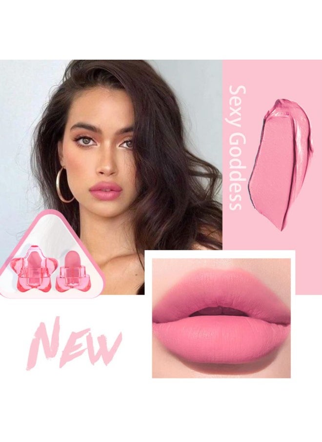 klarako - Mini Star Lipstick Set, 4Pcs Waterproof Long Long Lasting Matte Lipstick Set, Cute Mini Capsules Velvet Lipstick Set for Women - Image 1