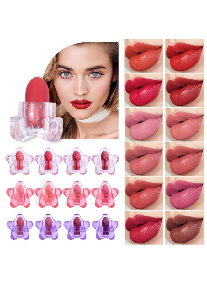 klarako - Mini Star Lipstick Set, 4Pcs Waterproof Long Long Lasting Matte Lipstick Set, Cute Mini Capsules Velvet Lipstick Set for Women - Image 1
