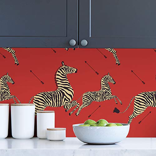 NuWallpaper x Scalamandre Red Masai Zebra Safari Self Adhesive Wallpaper, SCS3869 - Image 3