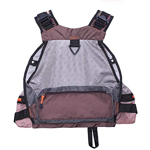 Kylebooker Fly Fishing Vest Pack Adjustable for Men and Women (Brown) - Image 3