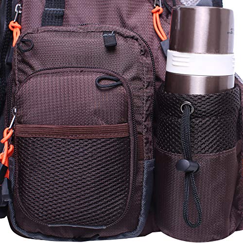 Kylebooker Fly Fishing Vest Pack Adjustable for Men and Women (Brown) - Image 5