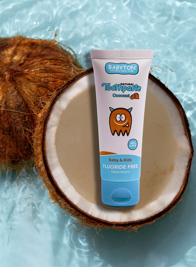 Babyton Natural Toothpaste – Fluoride-Free Gel | Safe if Swallowed | For Babies 6 Months+ | Coconut Flavor - Image 4