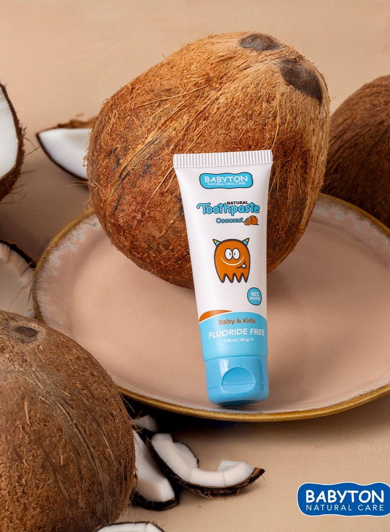 Babyton Natural Toothpaste – Fluoride-Free Gel | Safe if Swallowed | For Babies 6 Months+ | Coconut Flavor - Image 5