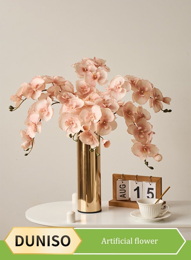 DUNISO 6pcs Artificial Flowers Simulated flower pink Phalaenopsis Artificial Flower very realistic for Home Decor, Wedding Bouquet DIY, Party, Garden, Cake Decoration (27.7inch) ﻿  - Image 1