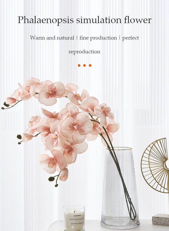 DUNISO 6pcs Artificial Flowers Simulated flower pink Phalaenopsis Artificial Flower very realistic for Home Decor, Wedding Bouquet DIY, Party, Garden, Cake Decoration (27.7inch) ﻿  - Image 4