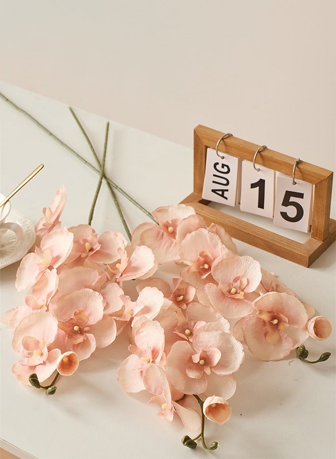 DUNISO 6pcs Artificial Flowers Simulated flower pink Phalaenopsis Artificial Flower very realistic for Home Decor, Wedding Bouquet DIY, Party, Garden, Cake Decoration (27.7inch) ﻿  - Image 3