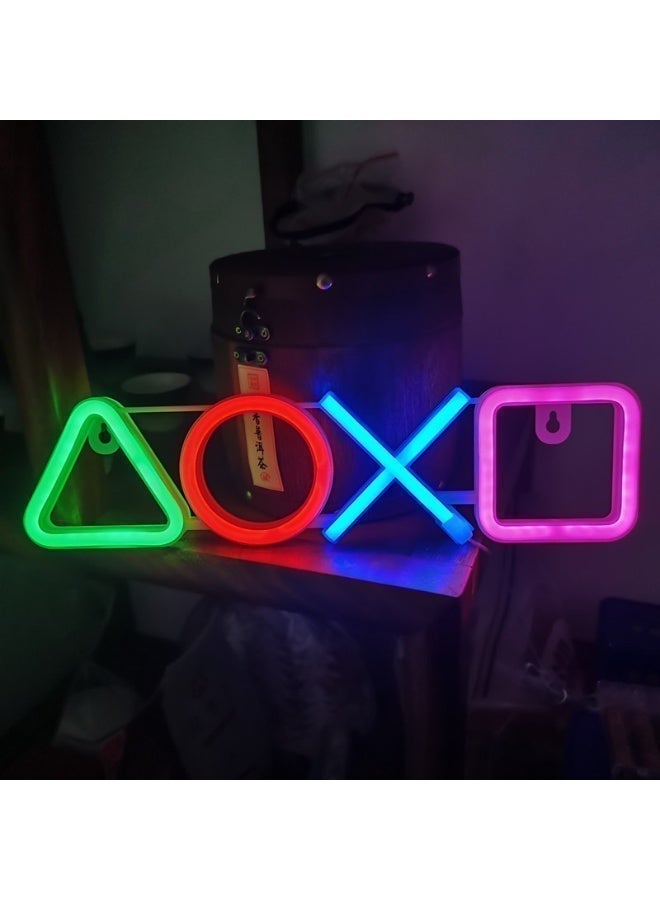 Geometric Shape LED Neon Lights for Gaming - Colorful Light Signs for Gaming Room Decor - USB or Battery Powered - Wall and Tabletop Decoration for Esports Enthusiasts - Image 5