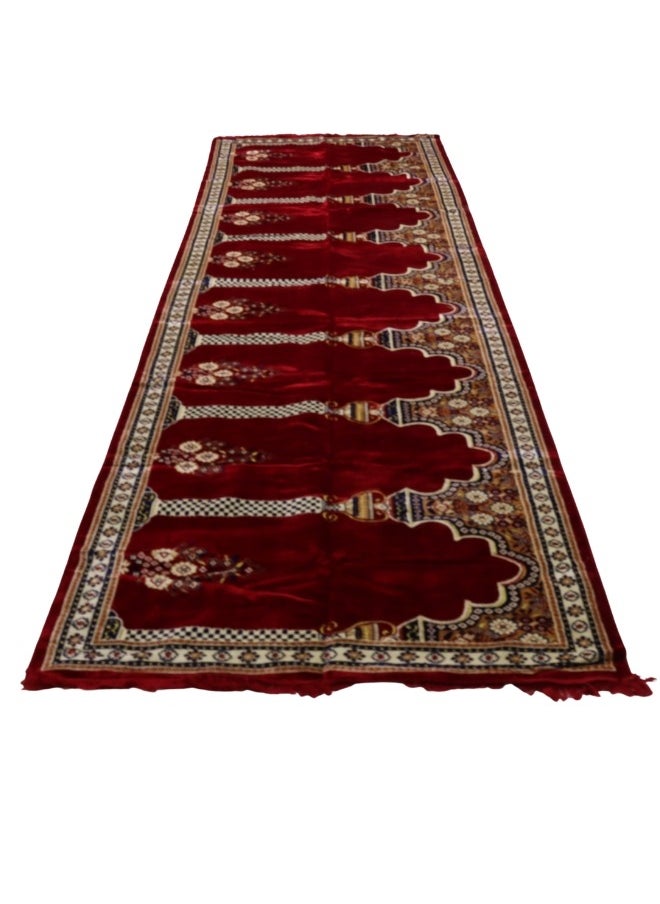 سمارت هوم - سجادة صلاه كبيرة  8 أشخاص مبطنة/شرشف صلاة تركي مايكروفايبر 420X120 سم - Image 1