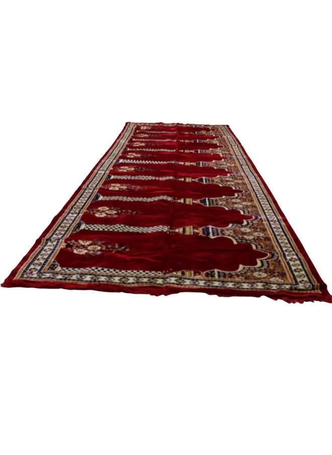 سمارت هوم - سجادة صلاه كبيرة  8 أشخاص مبطنة/شرشف صلاة تركي مايكروفايبر 420X120 سم - Image 1