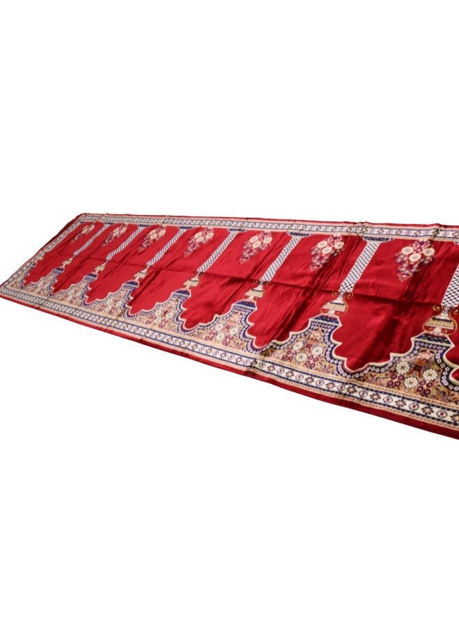 سمارت هوم - سجادة صلاه كبيرة  8 أشخاص مبطنة/شرشف صلاة تركي مايكروفايبر 420X120 سم - Image 1