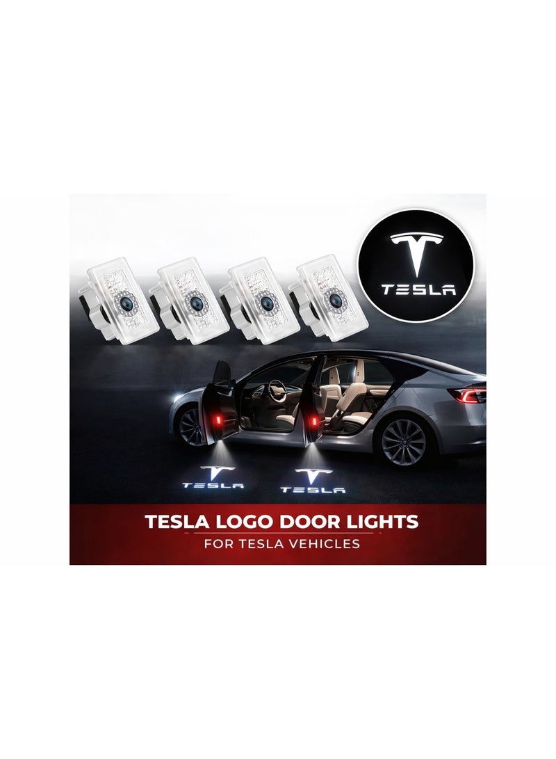 Bluejw No Fade LED Logo Projector Puddle Lights Ultra-Bright Welcome Light 3D Laser Ghost Shadow Light Compatible with Tesla Model 3 S Y X Accessories - Image 1